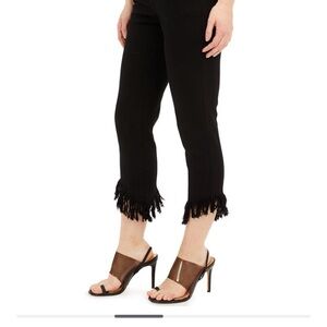 INC International Concepts Black Fringe Hem Jeans Created for Macys NWOT sz 10P